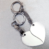 Брелок Сердце-пара с цепочкой и карабином