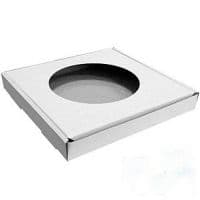 Коробка для тарелки белая с круглым отверстием