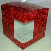 Подарочная коробка для кружки с окном "Сердечки"