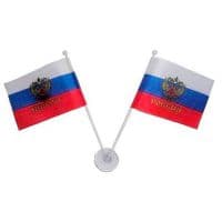 Флаг РОССИЯ двойной на присоске