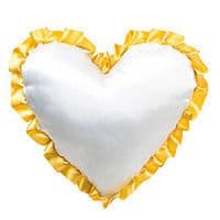 подушка с наволочкой в виде сердца 38*38 см желтая фотоподушки