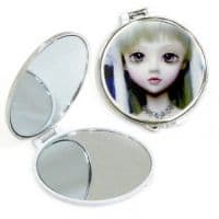 зеркальце макияжное металлическое круглое d=4.8см зеркальца